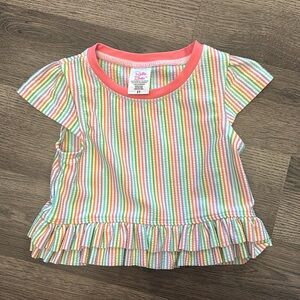 Ruffle Butts Seersucker Rashguard Swim Top 2T